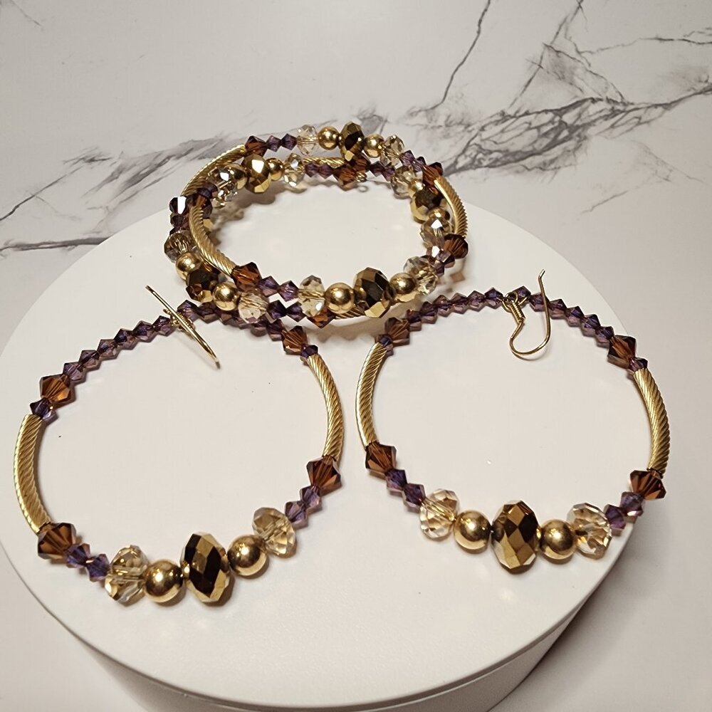 Fashion Bead Earrings and Bracelet